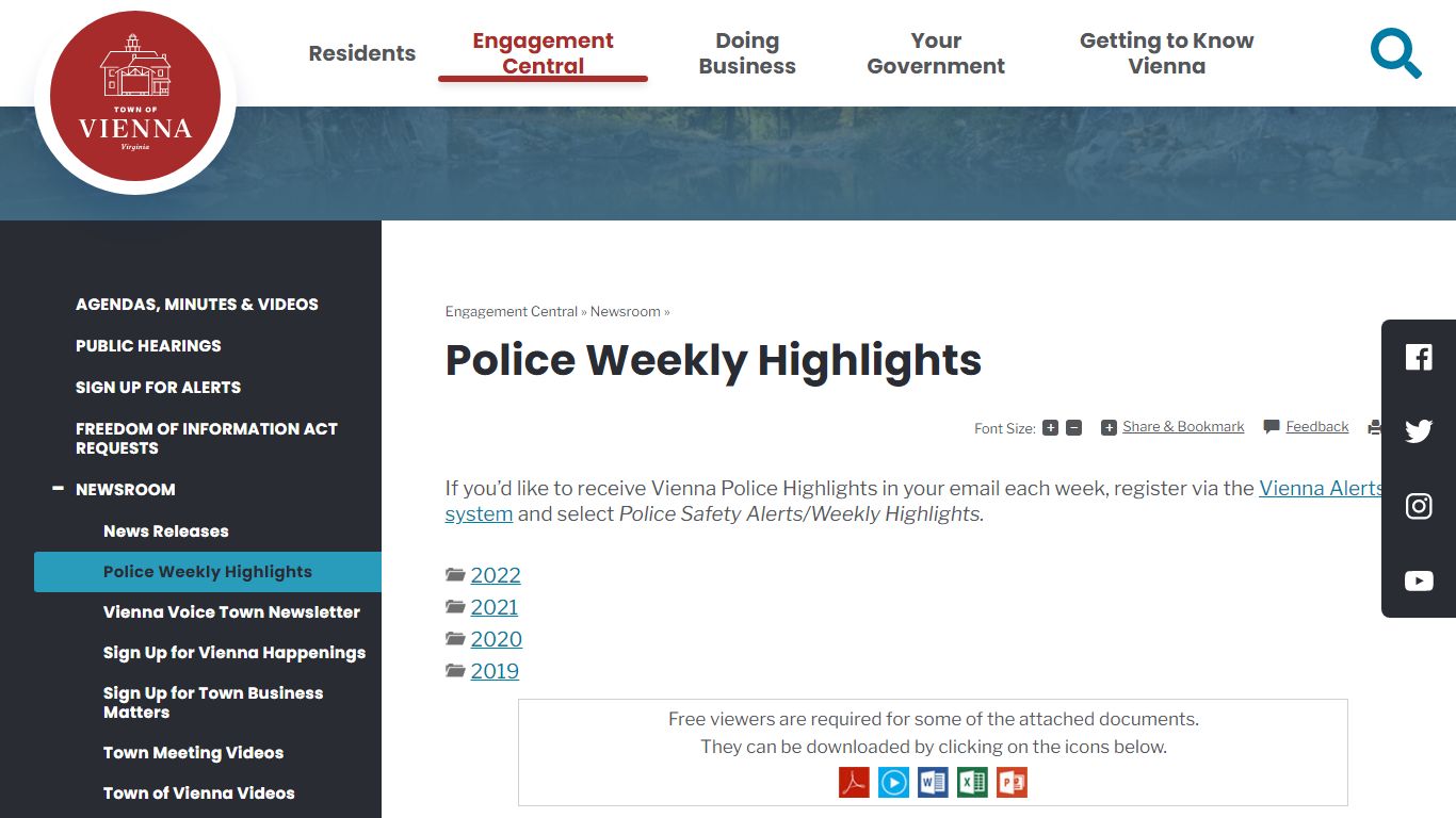 Police Weekly Highlights | Town of Vienna, VA